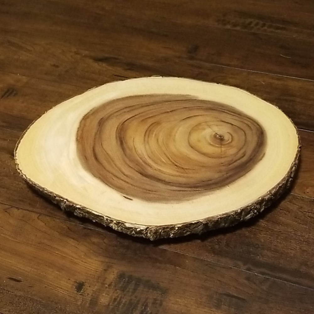 Acacia wood footed server